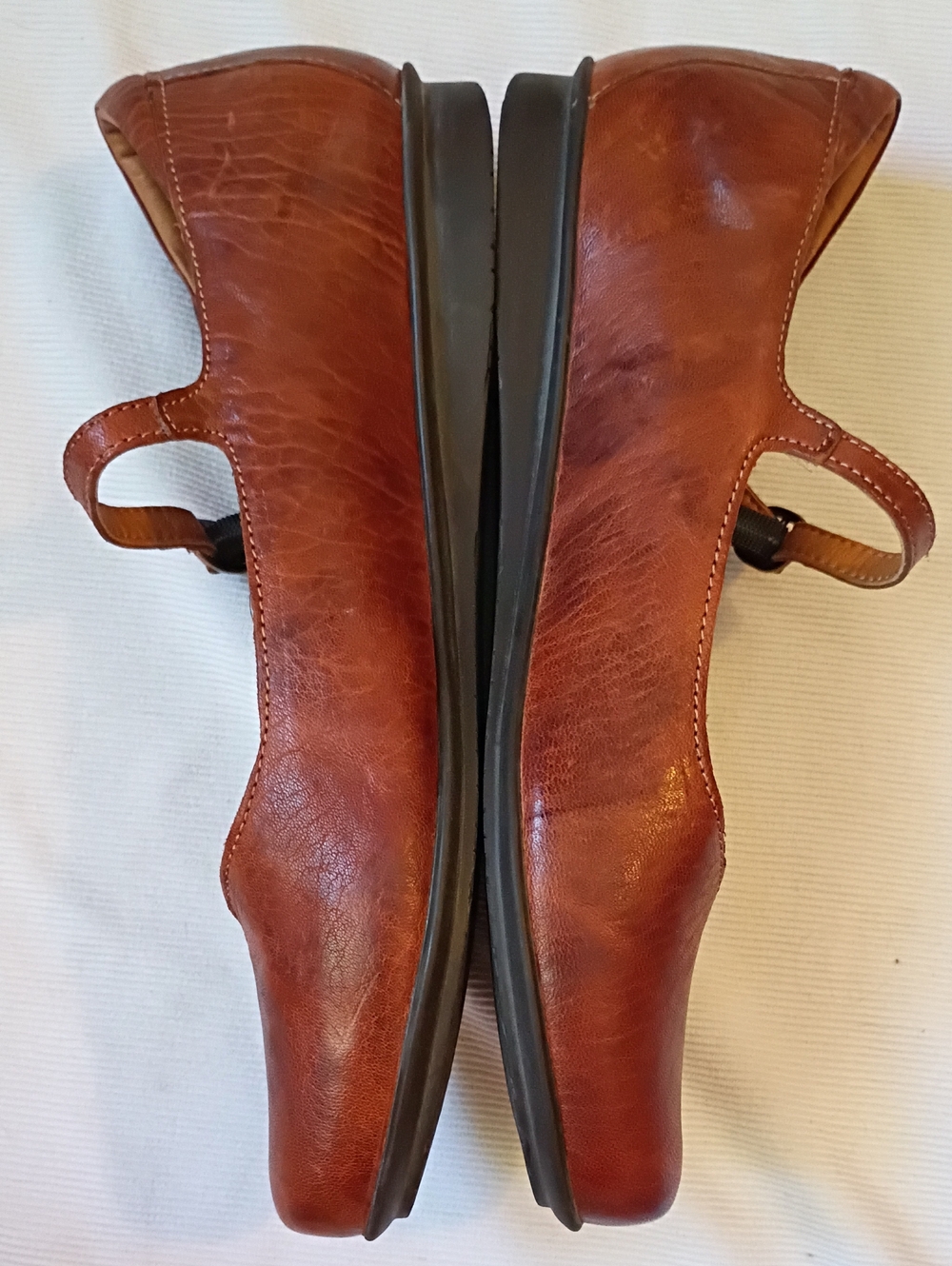 Taos Mary Jane brown Leather Flats - Picture 4 of 10